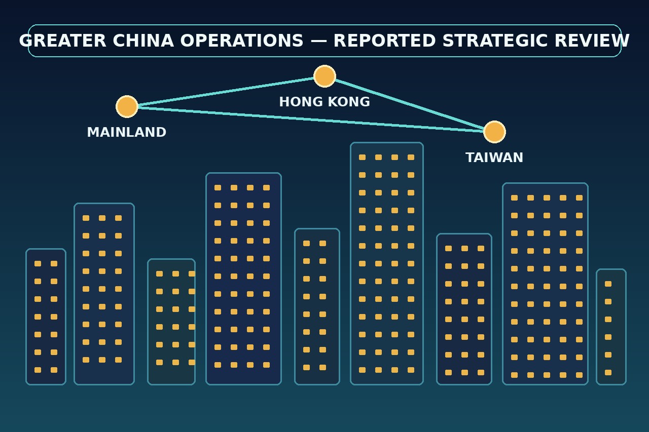 大中华区区域商业网络原创示意图。