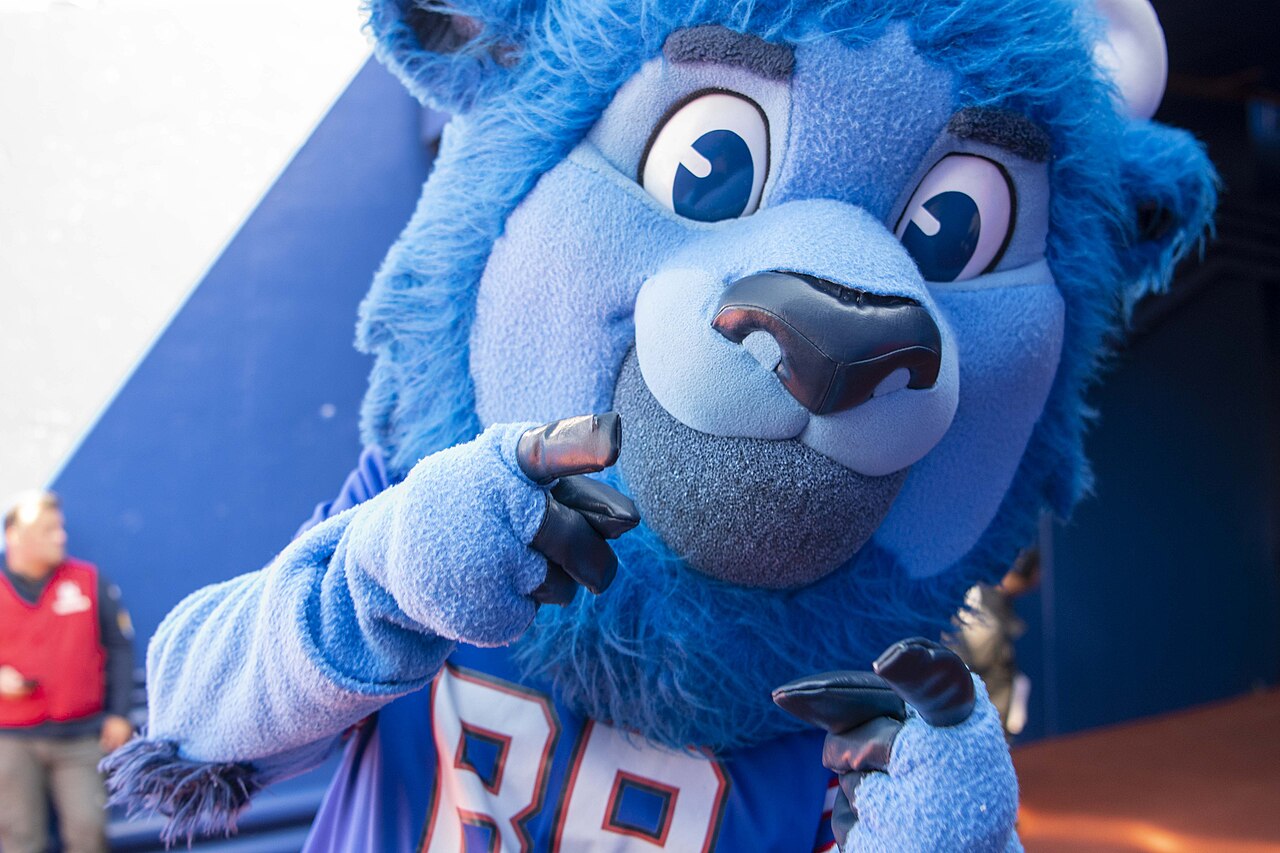 Archive photograph of Buffalo Bills mascot Billy Buffalo at Highmark Stadium.