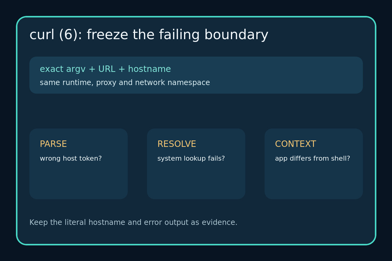 Original diagram separating parsed hostname, resolver and runtime context.