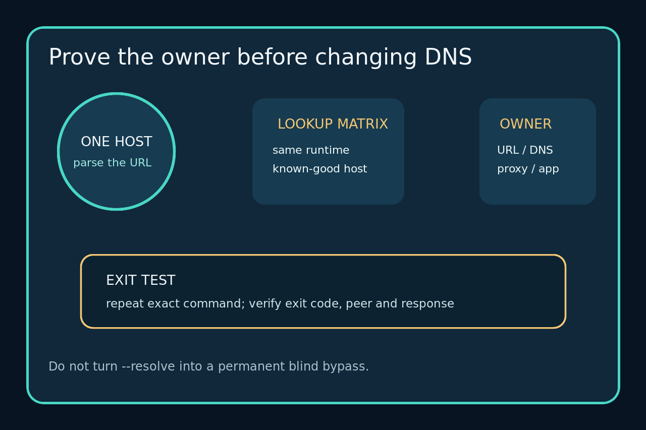 Original decision diagram for URL, resolver, proxy and application ownership.