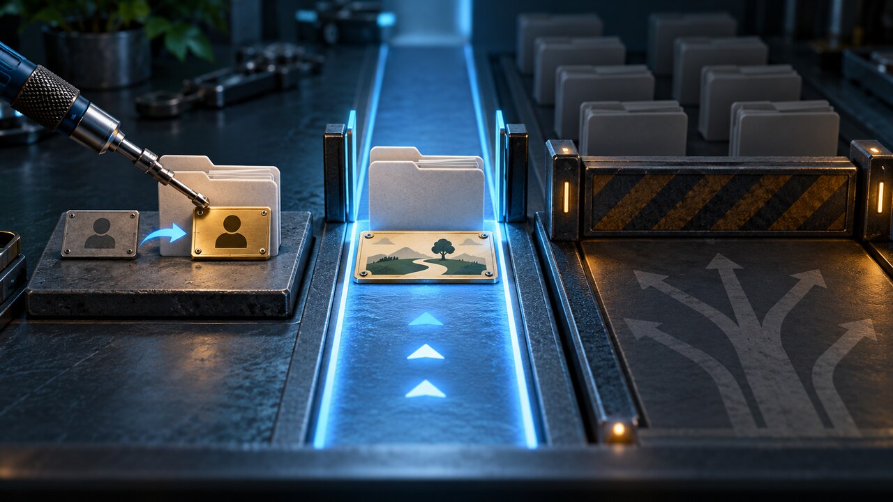 原创技术示意图：所有权修正与单一路径放行并列，广泛信任通道保持关闭。