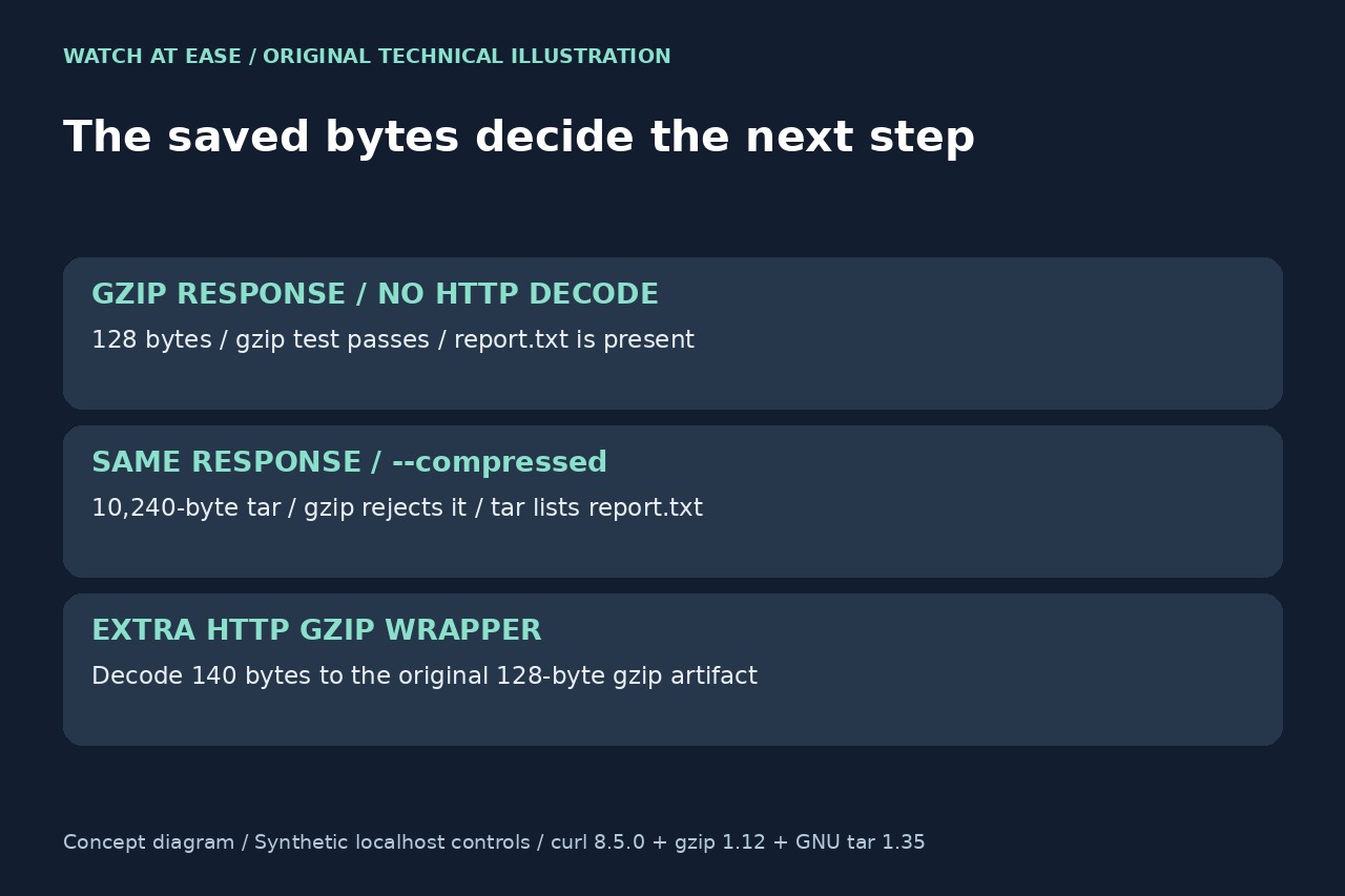 原創編輯插畫:HTTP解碼與gzip檔案包裝是不同位元組層。