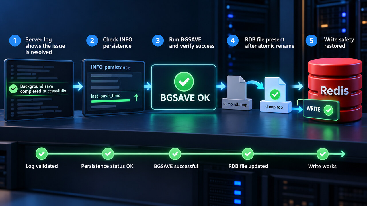 log, INFO persistence, BGSAVE, RDB file, write 검증 경로의 원본 그림.