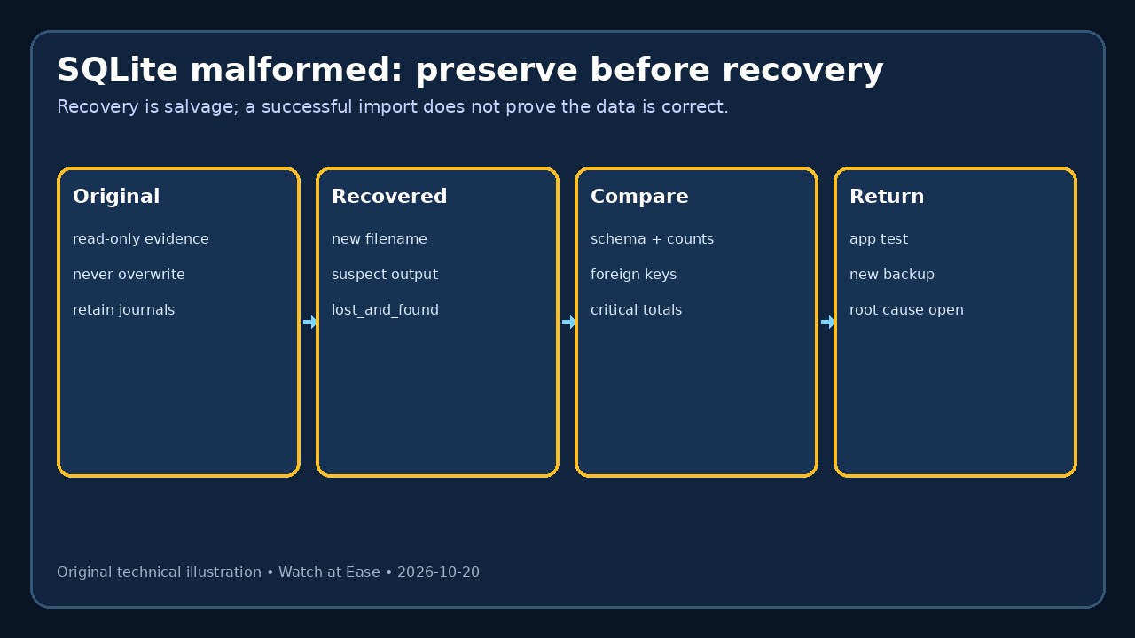 Recovered-file validation and return-to-service boundary.